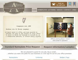 Abadge - Nameplates Badges, Dublin - myit web design client